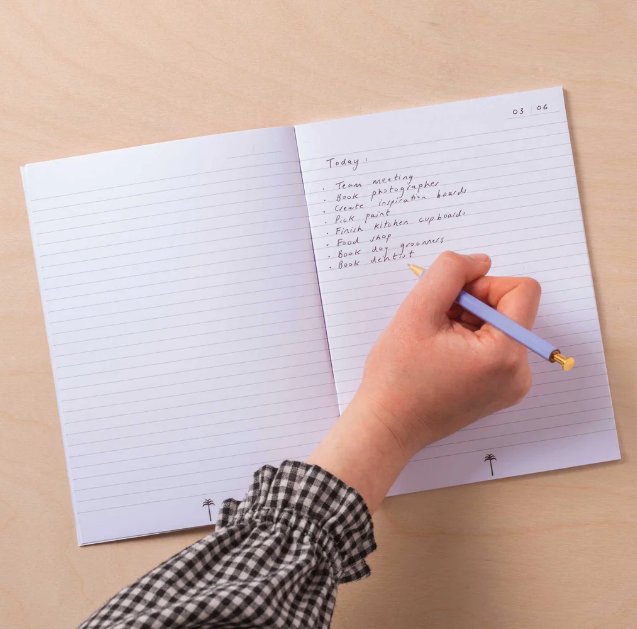 Good Tuesday | A5 Notebook | Peach & Cherry Check