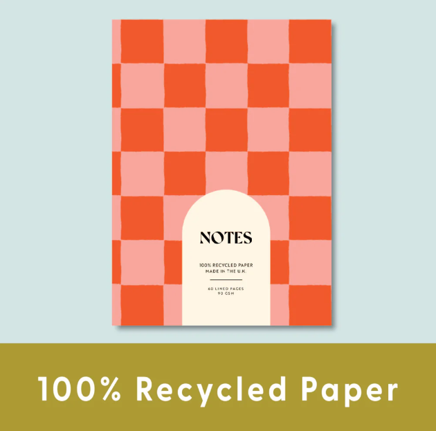 Good Tuesday | A5 Notebook | Peach & Cherry Check