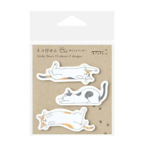 Midori | Sticky Notes | Cats Stretching Out