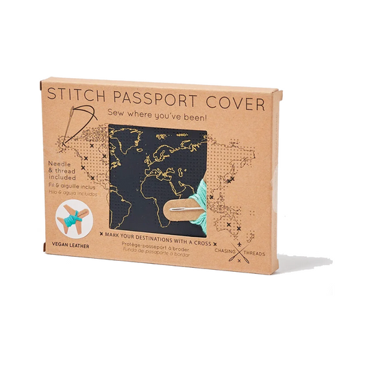 Chasing Threads | Navy Vegan Leather DIY Passport Cover | Sew Where You've Been