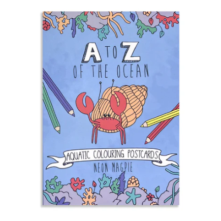 Neon Magpie | Aquatic Colouring Postcards | A-Z Of The Ocean