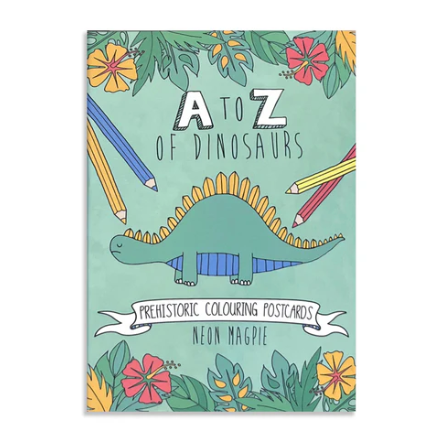 Neon Magpie | Prehistoric Colouring Postcards | A-Z Of Dinosaurs