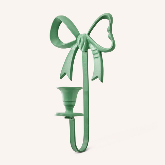 Rice | Bow Metal Candle Holder | Green