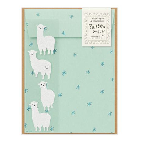 Midori | Mini Letter Paper & Envelopes | Alpacas