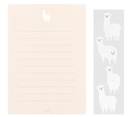 Midori | Mini Letter Paper & Envelopes | Alpacas