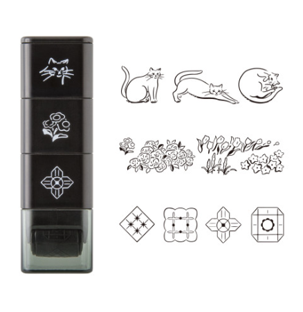 Midori | Paintable Stamp Roller | Cat & Landscape