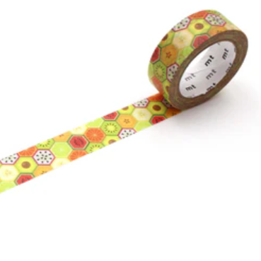 mt ex | Washi Tape | Hexagon Fruits
