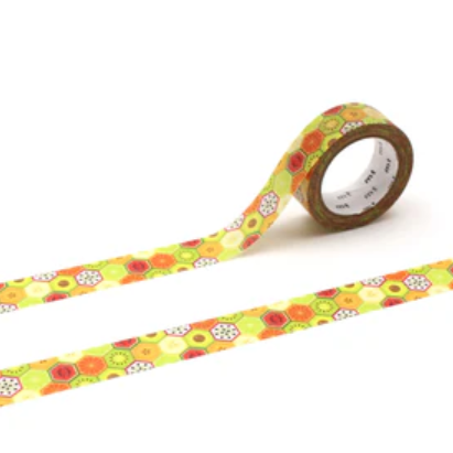 mt ex | Washi Tape | Hexagon Fruits