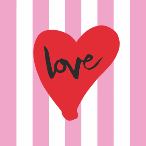 PPD | 5 x 5 " Napkins | Striped Love
