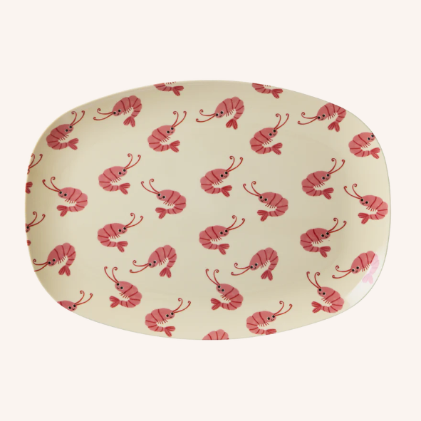 Rice | Melamine Rectangular Plate | New Shrimp Print