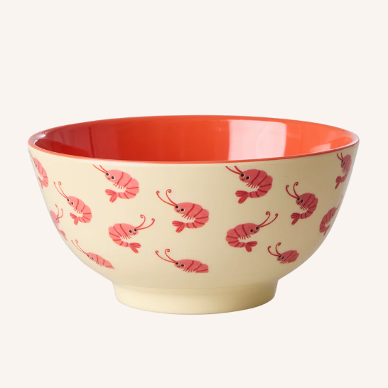 Rice | Melamine Bowl Medium | New Shrimp Print