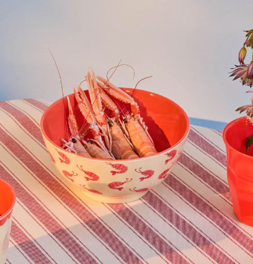 Rice | Melamine Bowl Medium | New Shrimp Print