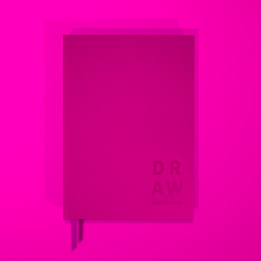 1973 | Hard Cover Blank Canvas Sketchbook | Fuchsia
