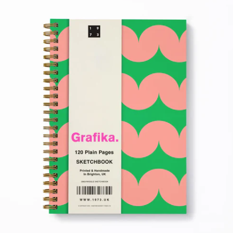 1973 | Hard Cover Grafika Sketchbook | Wiggle Pink & Green