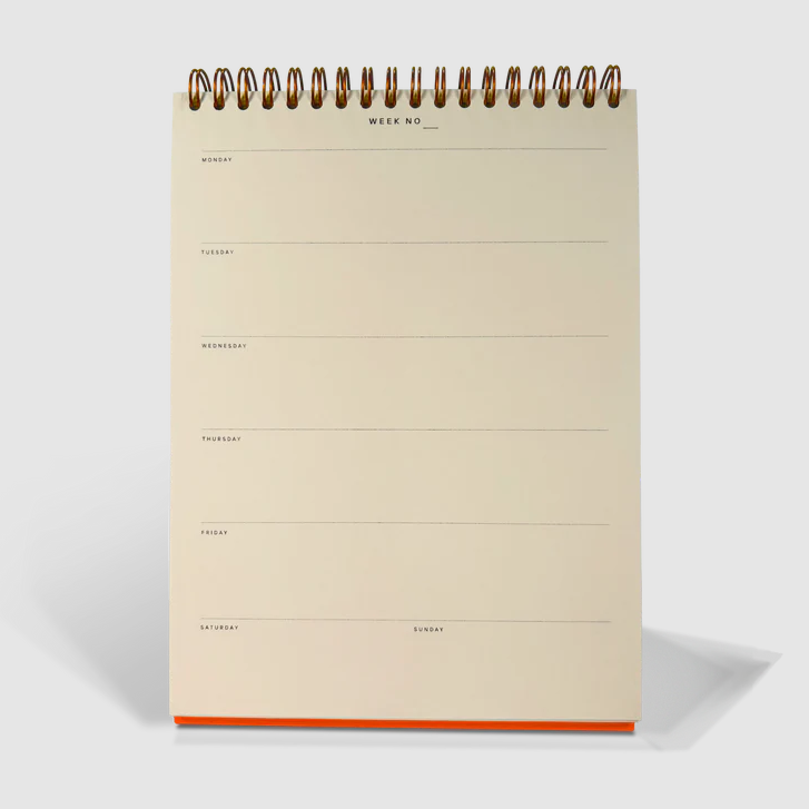 1973 | Blank Canvas Weekly Desktop Planner | Orange