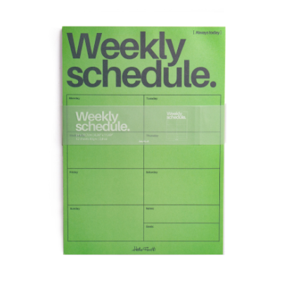 Helio Ferretti | A4 Weekly Planner Pad | Green