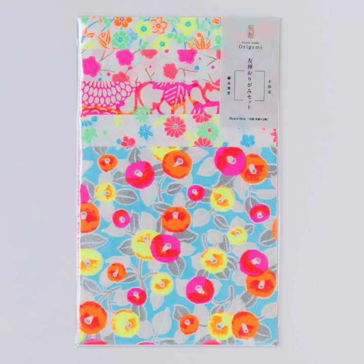 Yuzen Washi | Origami Paper | Neon Garden