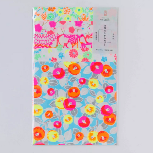 Yuzen Washi | Origami Paper | Neon Garden