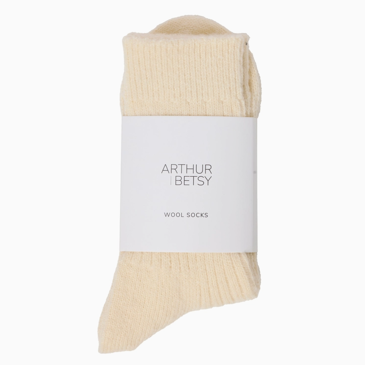 Arthur Betsy | Luxury Alpaca Blend Socks | Cold Cream
