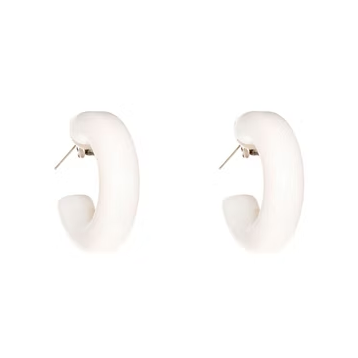 Just Trade | Magda Small Hoop Studs White