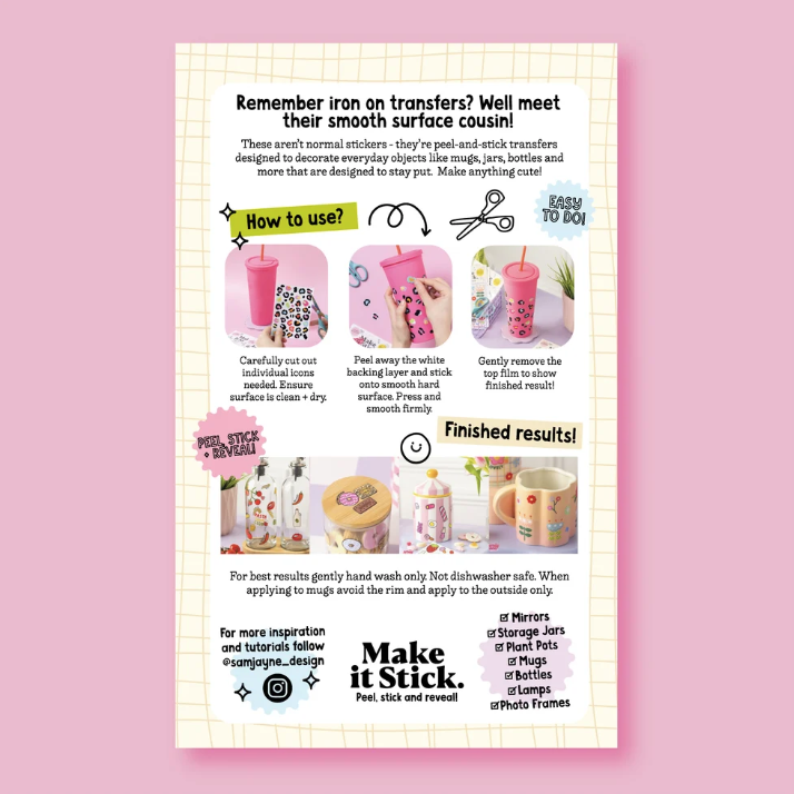 Make It Stick | Peel & Stick Transfers | Sweets