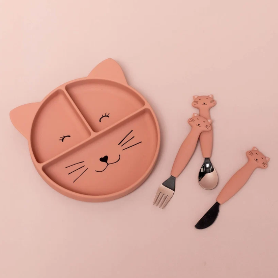 Trixie | Silicone Divided Suction Plate | Mrs. Cat