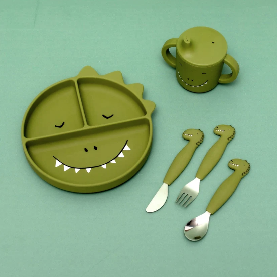 Trixie | Silicone Cutlery Set | Mr. Dino