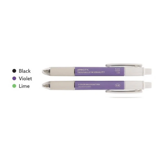 Iconic | Smooth 3 Colour Pen 0.38mm | Purple