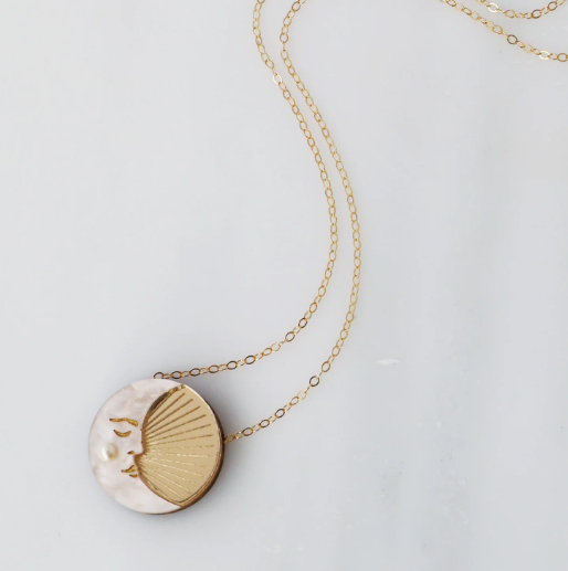 Wolf & Moon | Moon Necklace | Gold