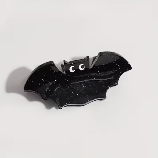 Mini Halloween Hair Claw | Glitter Bat 6cm