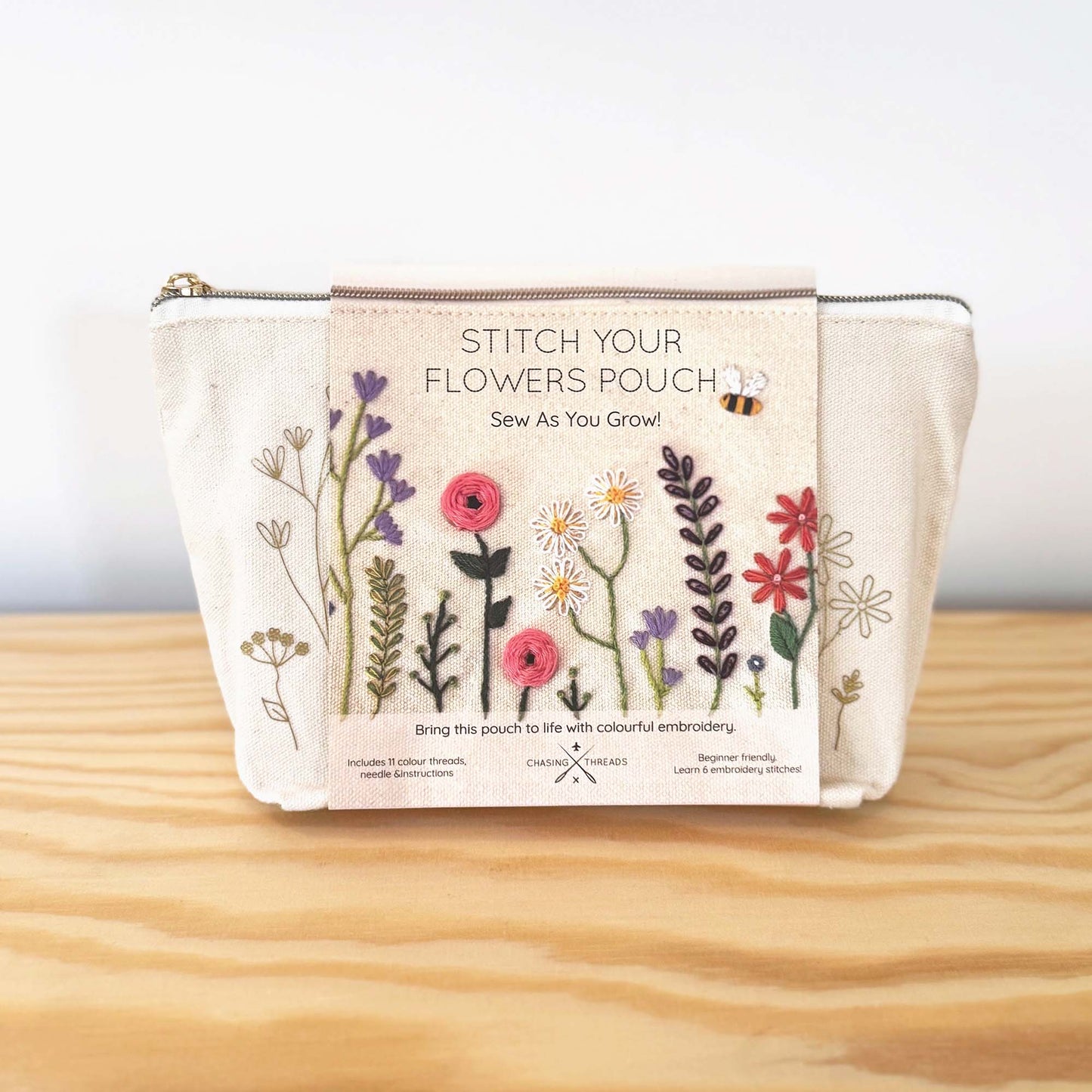 Chasing Threads | DIY Zip Pouch | Stitch Your Flowers
