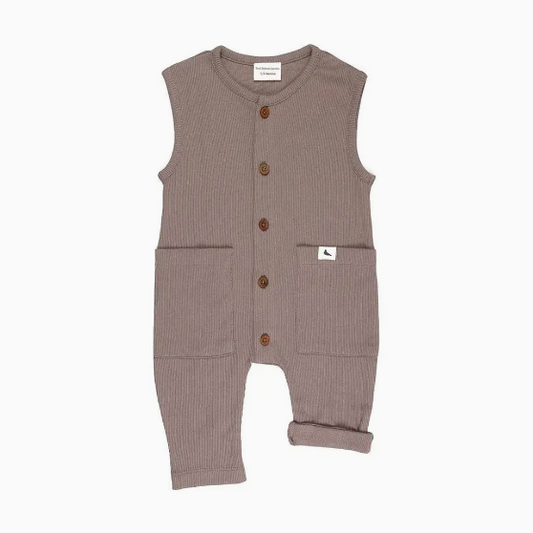 Turtledove London | Rib Tank Dungaree | Stone