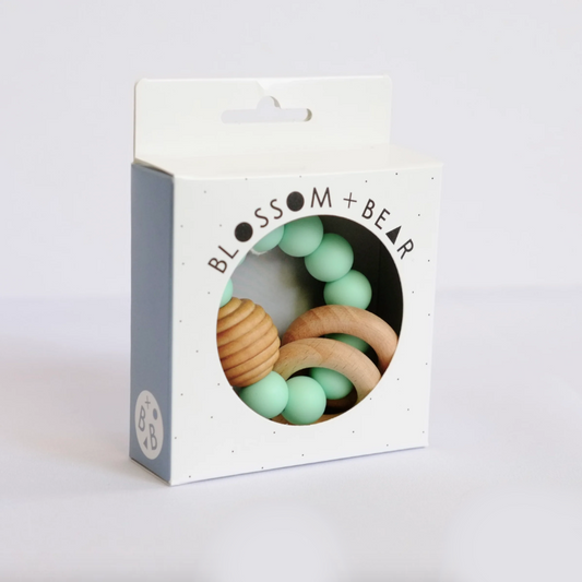 Beehive Silicone and Wooden Teething Toy | Mint