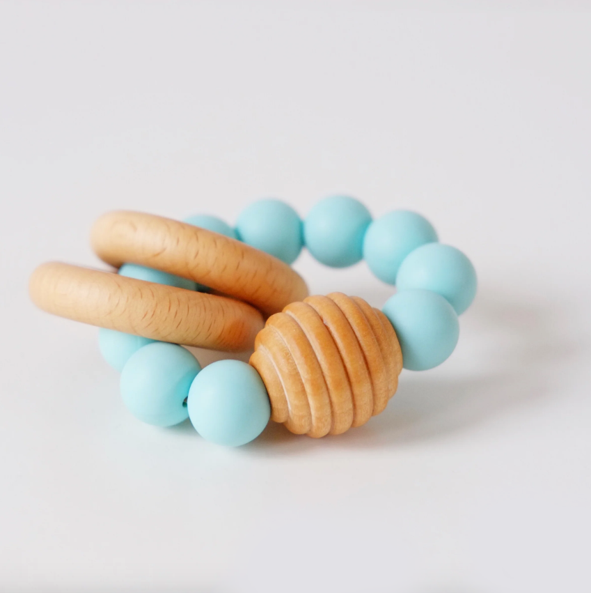 Beehive Silicone and Wooden Teething Toy | Mint