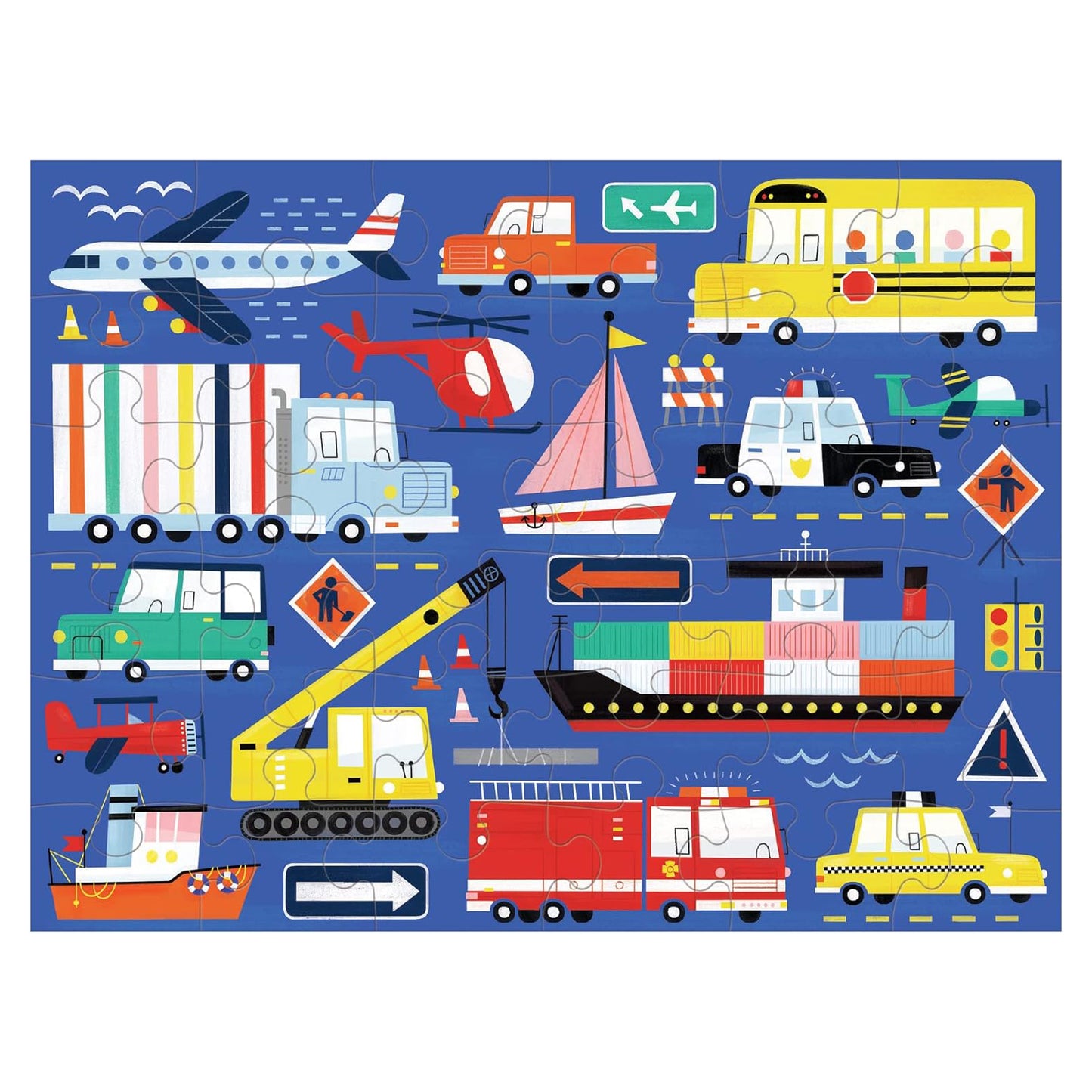 Puzzle to Go | Kids 36 Piece Transportation Puzzle