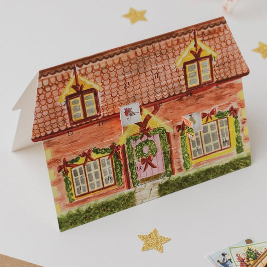 Western Sketch | Christmas Cottage | Advent Calendar Card