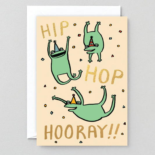 Greetings Card | Frogs| "Hip Hip Hooray"