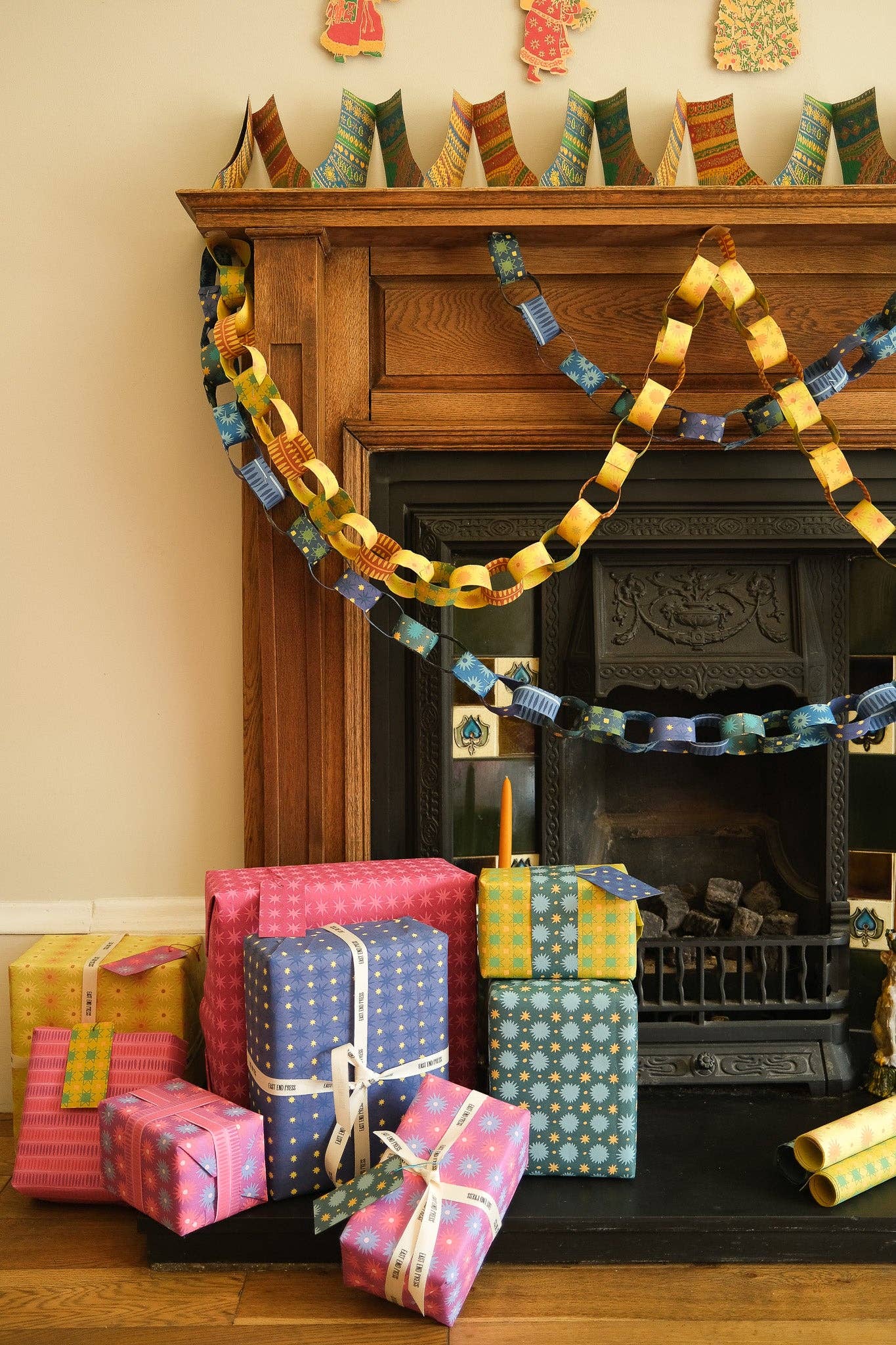 East End Press | Paper Chain Kit | Blue & Yellow