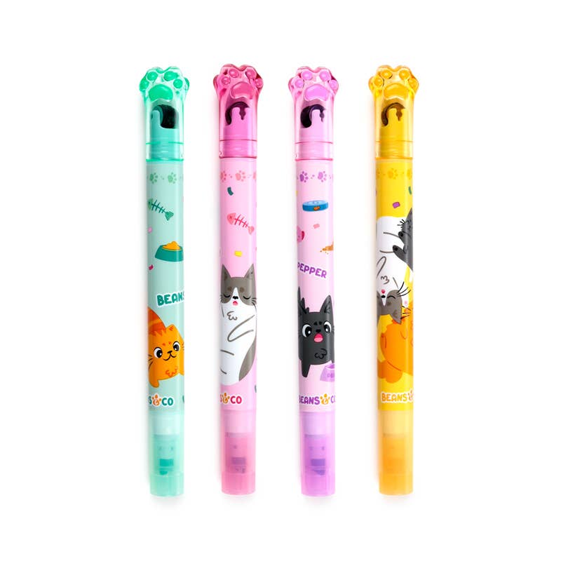 Beans & Co Cat 2-in-1 Highlighter & Stamp Wheel Pen, Puckator in Store only