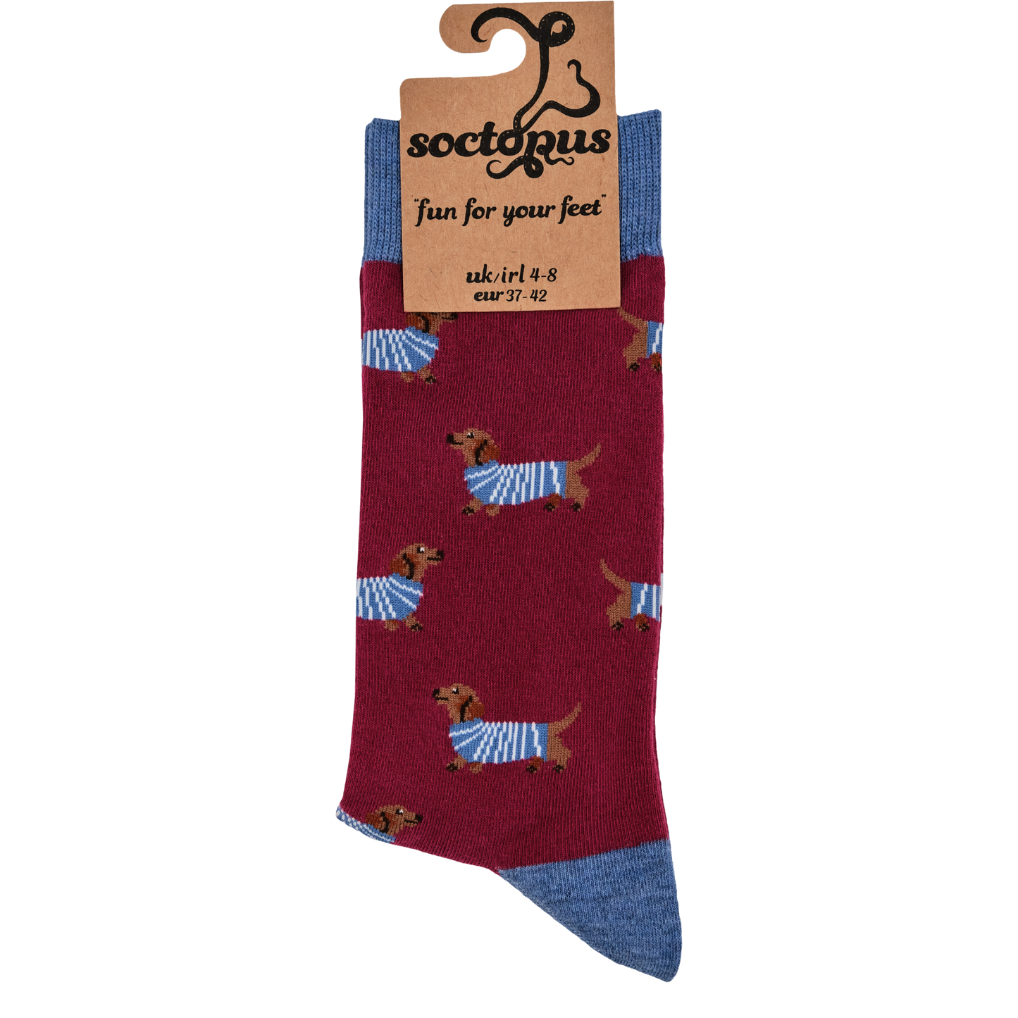Socktopus | Sausage Dogs in Jumpers Fuchsia | S UK 4-8
