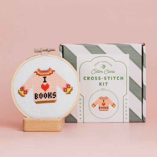 Cotton Clara | I Love Books | Cross Stitch Kit