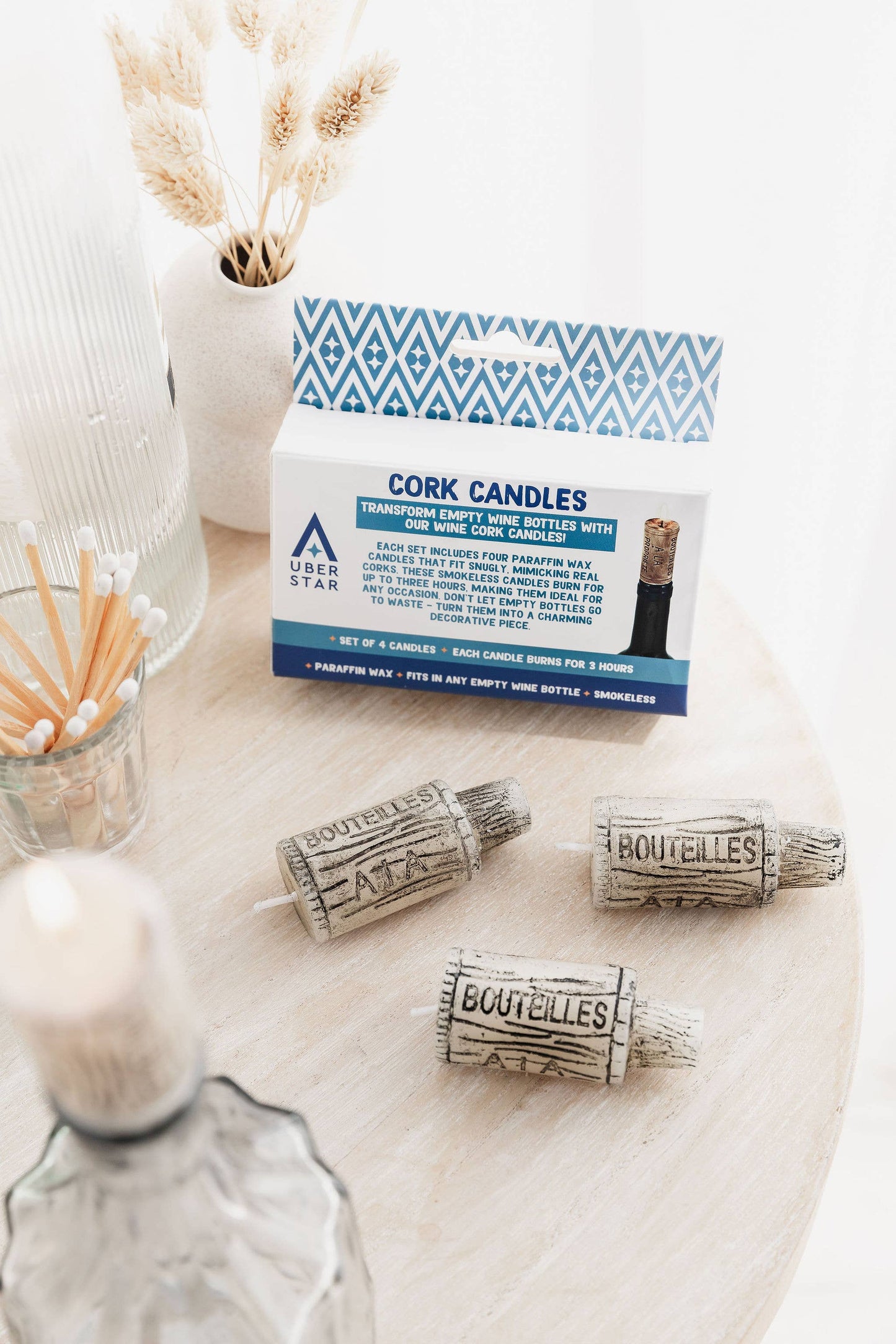 UBERSTAR | Wine Cork Candles (Set of 4)