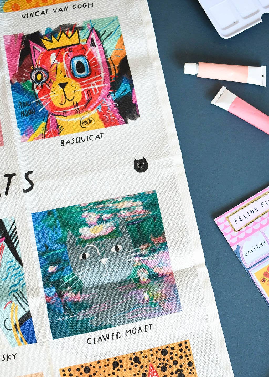 Niaski | Tea Towel | Arty Cats