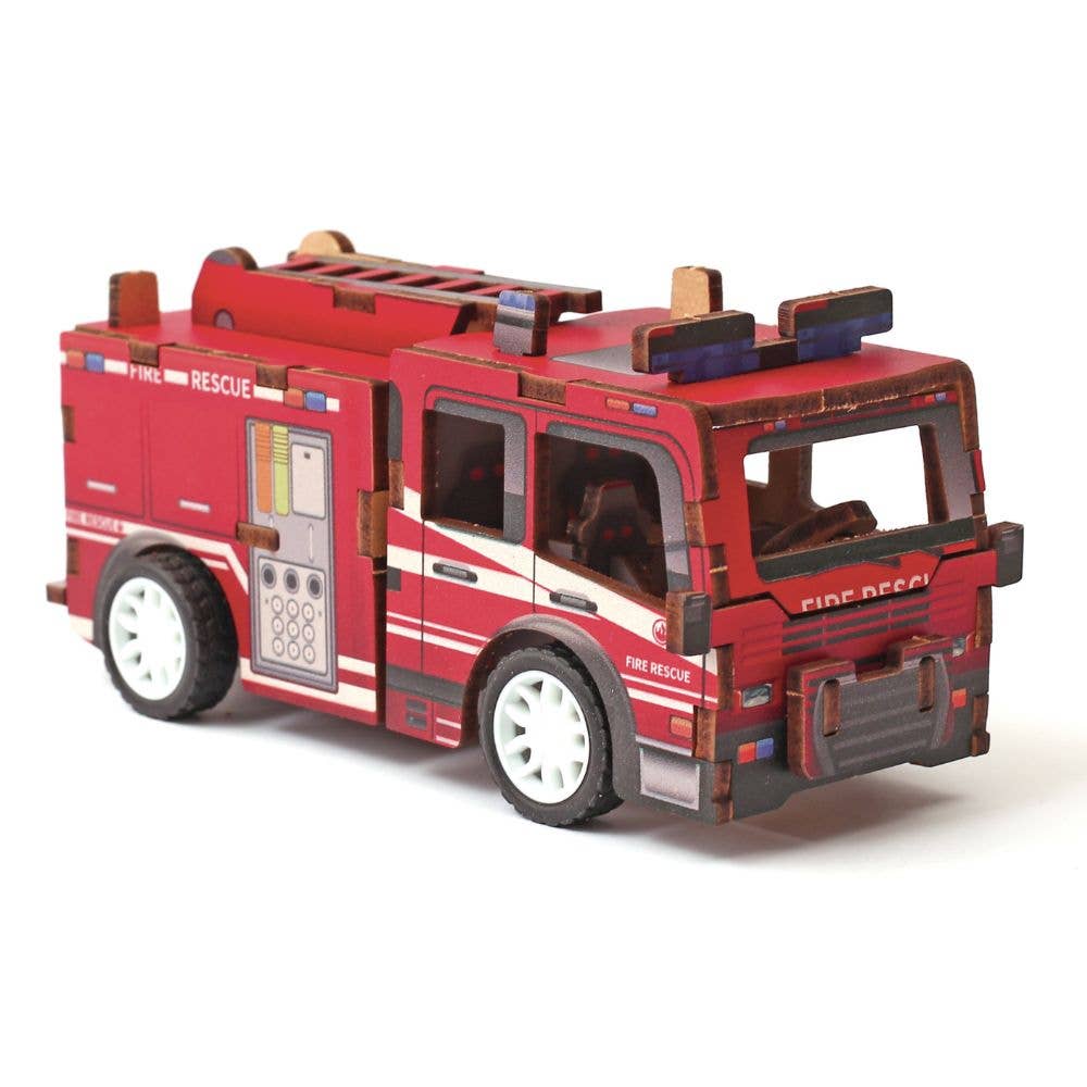 Graine Creative | Wooden 3D Model | Fire Truck