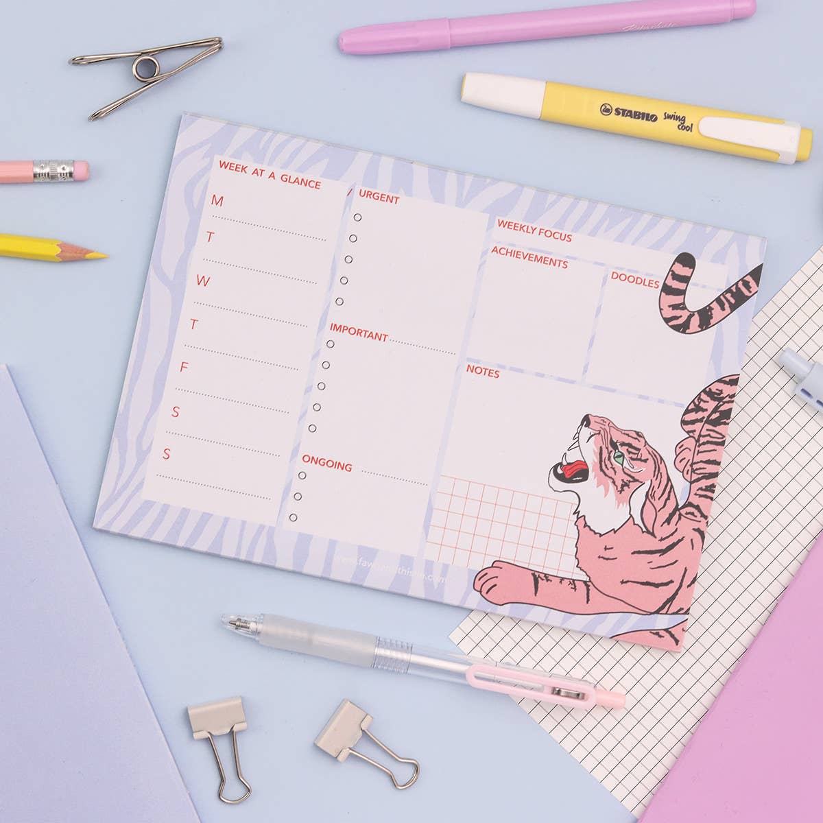Fawn & Thistle | Weekly Desk Pad Planner | Tiger