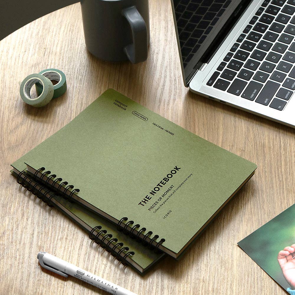 Iconic | Compact A5 Lined Notebook | Olive Green