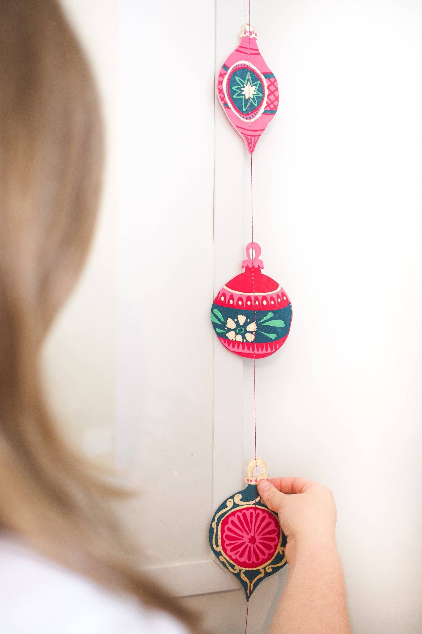 East End Press | Sewn Paper Vertical Wall Hanging | Baubles