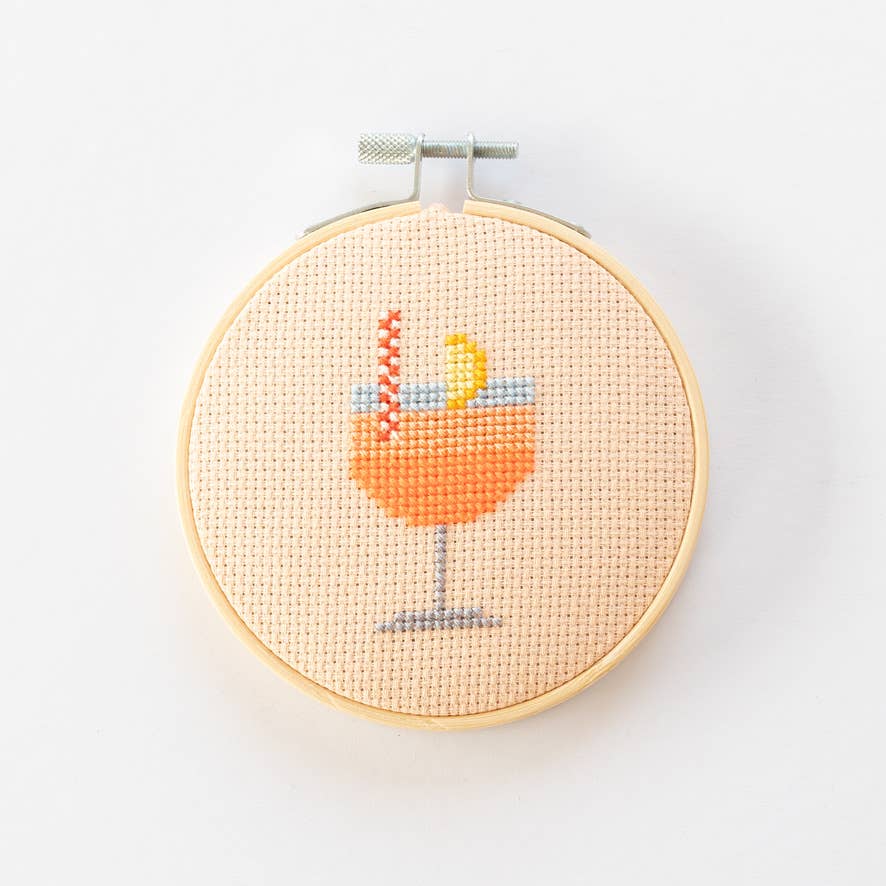 Cotton Clara | Aperol Cocktail | Cross Stitch Kit