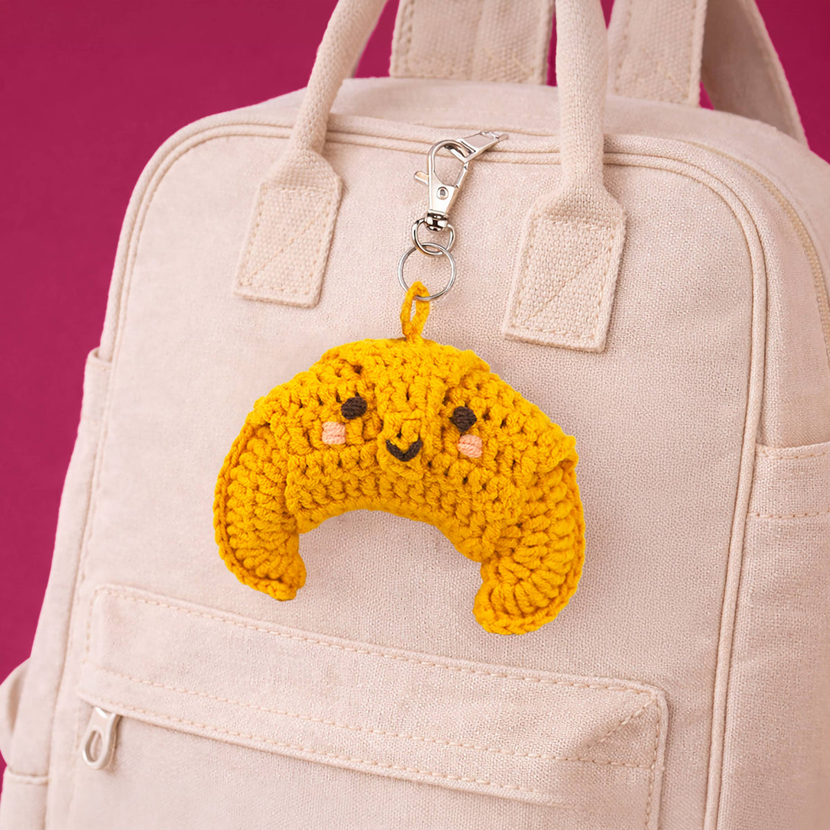 Gift Republic | DIY Crochet Croissant Bag Charm