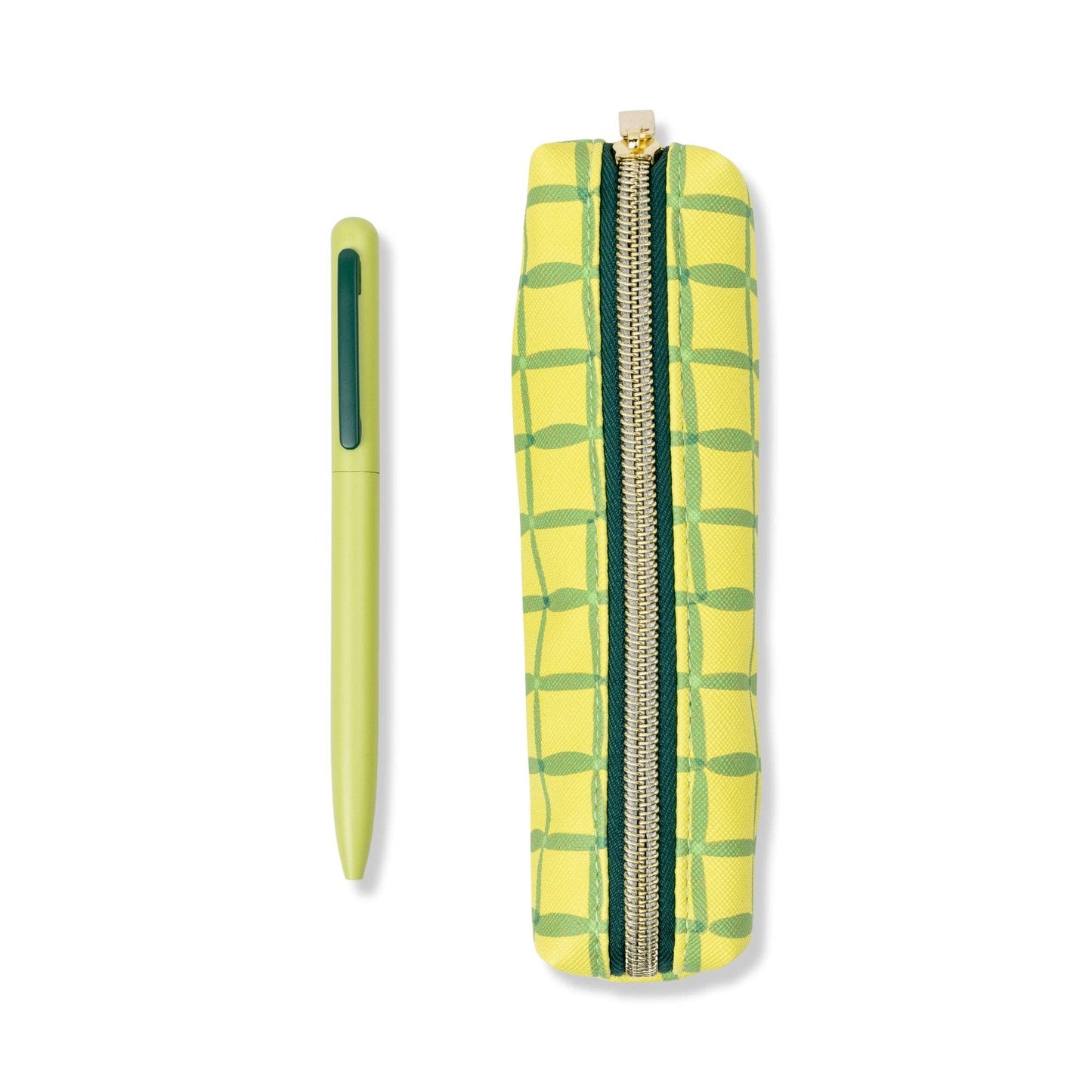 Designworks Collective | Ink Pen & Pouch Set | Green Lattice